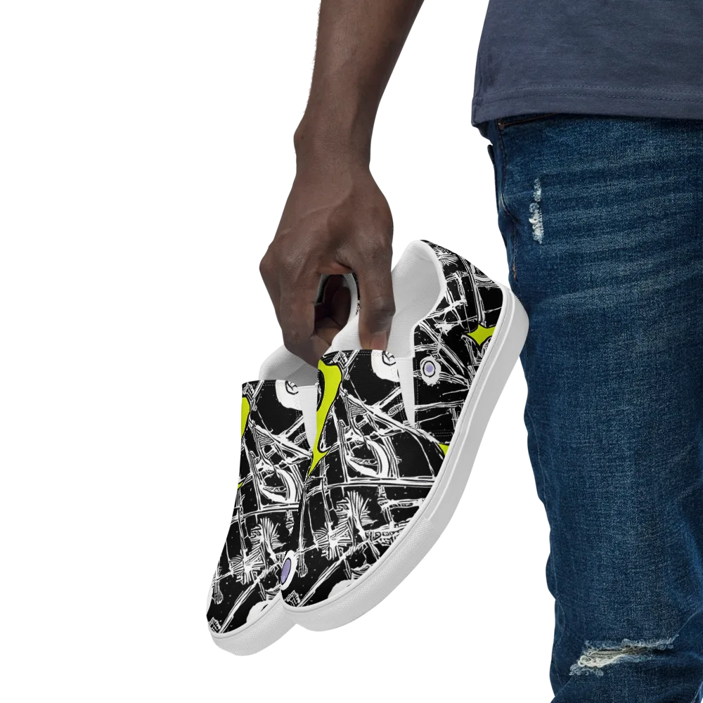 Acid X-ray on Men's Slip-On Canvas Shoes — Left Front