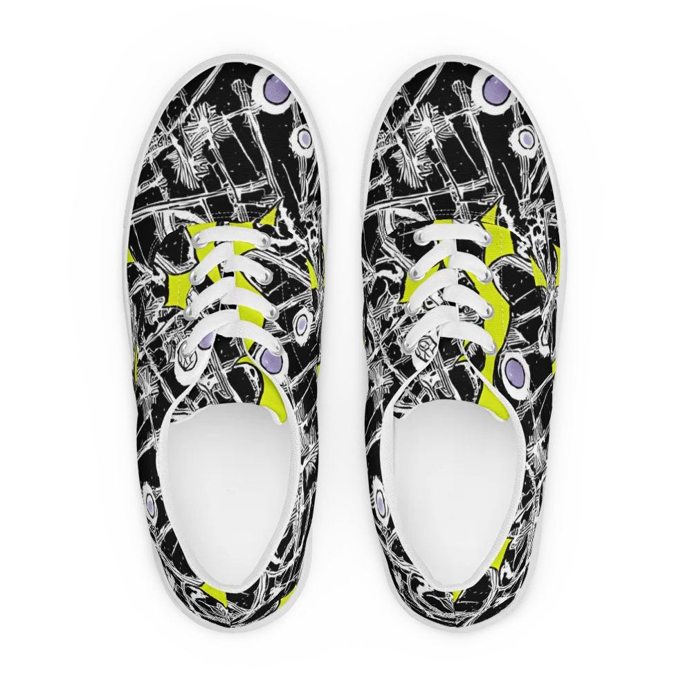 Acid X-ray on Men's Lace-Up Canvas Shoes — Front