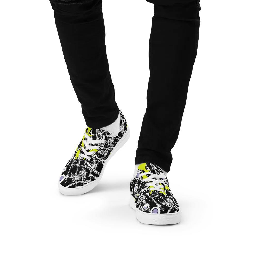 Acid X-ray on Men's Lace-Up Canvas Shoes — Front