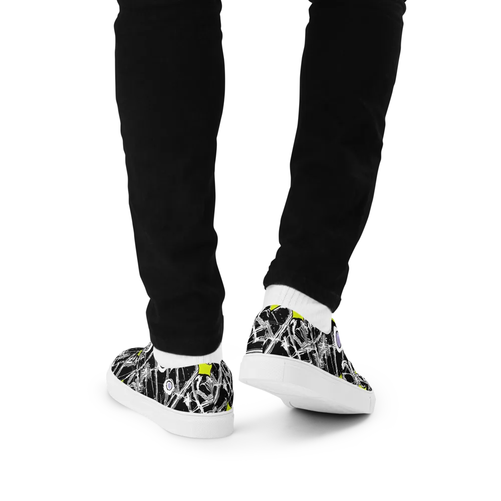 Acid X-ray on Men's Lace-Up Canvas Shoes — Back