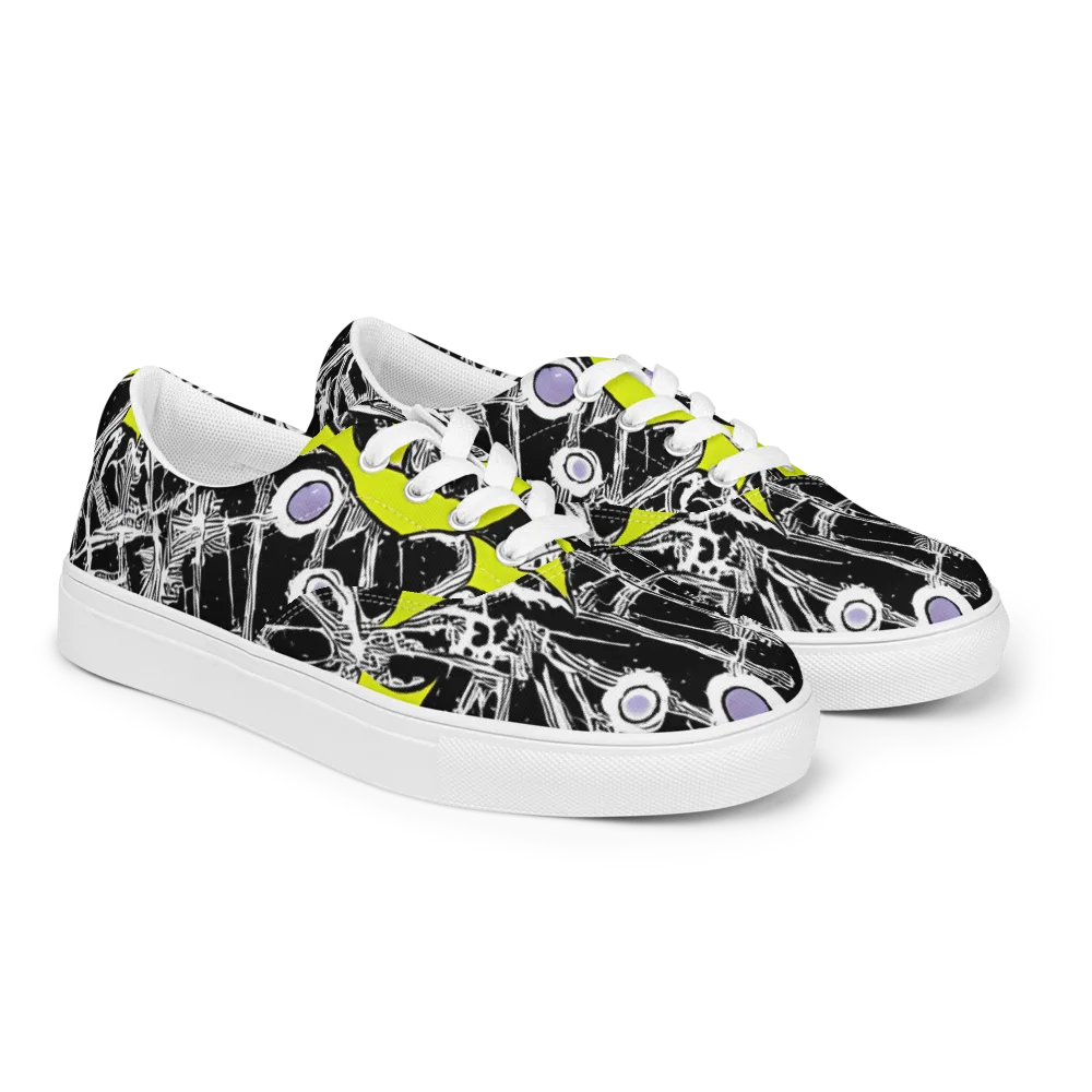 Acid X-ray on Men's Lace-Up Canvas Shoes — Right Front