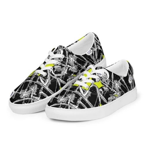 Acid X-ray on a Men's Lace-Up Canvas Shoes