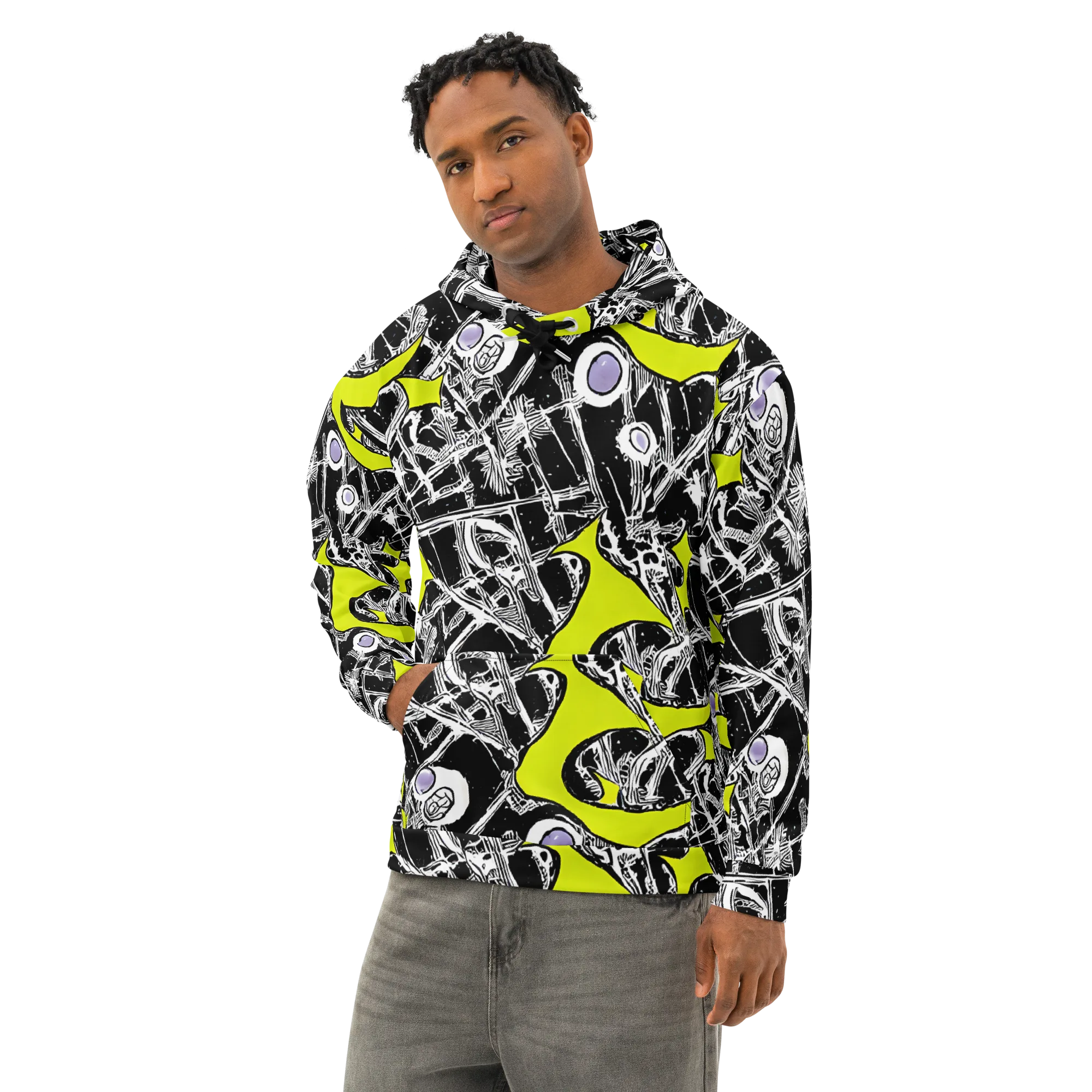 Acid X-ray on Cotton Hoodie — Left Front