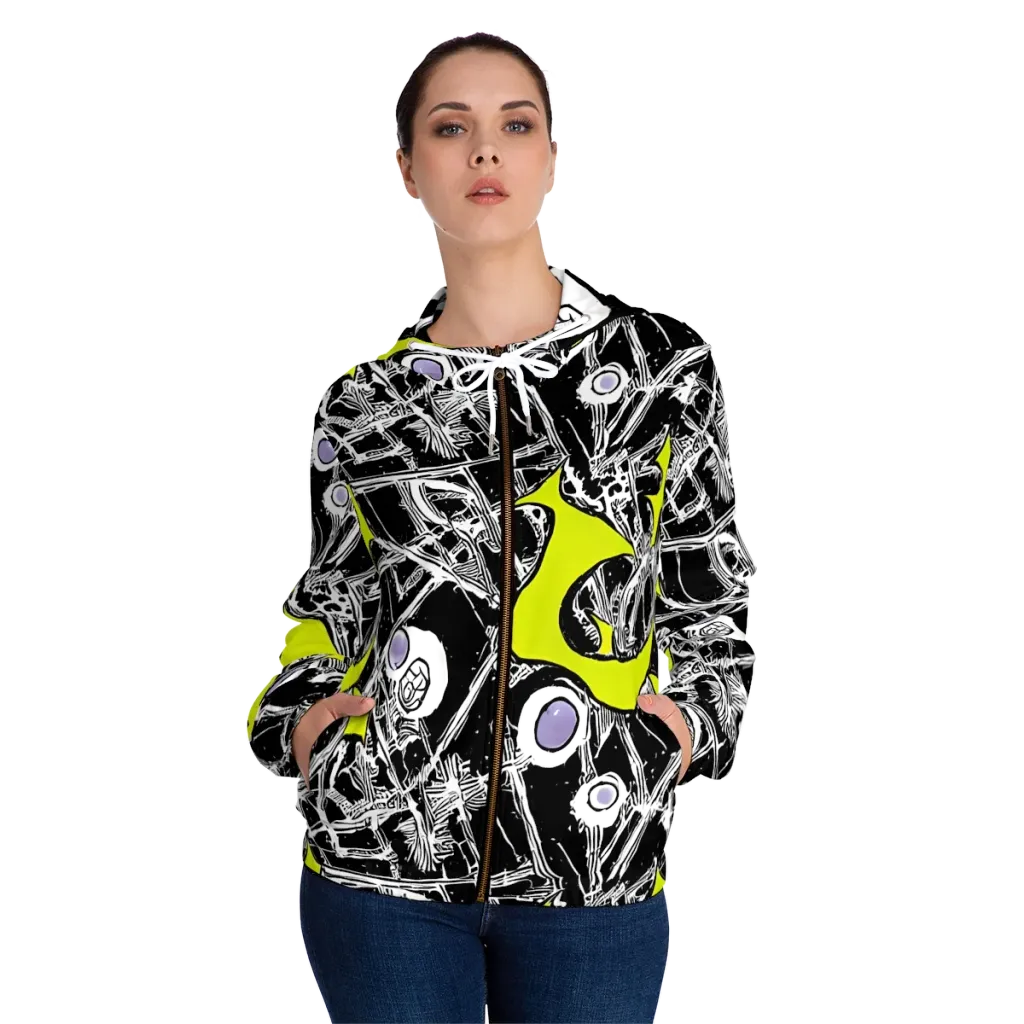 Acid X-ray on Women's Full-Zip Hoodie — Front On Person
