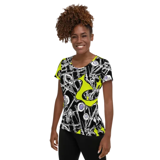 Acid X-ray on a Women's Athletic T-Shirt
