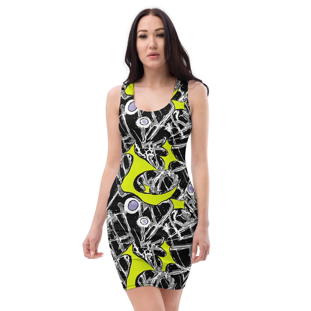 Acid X-ray on Bodycon Dress — Front