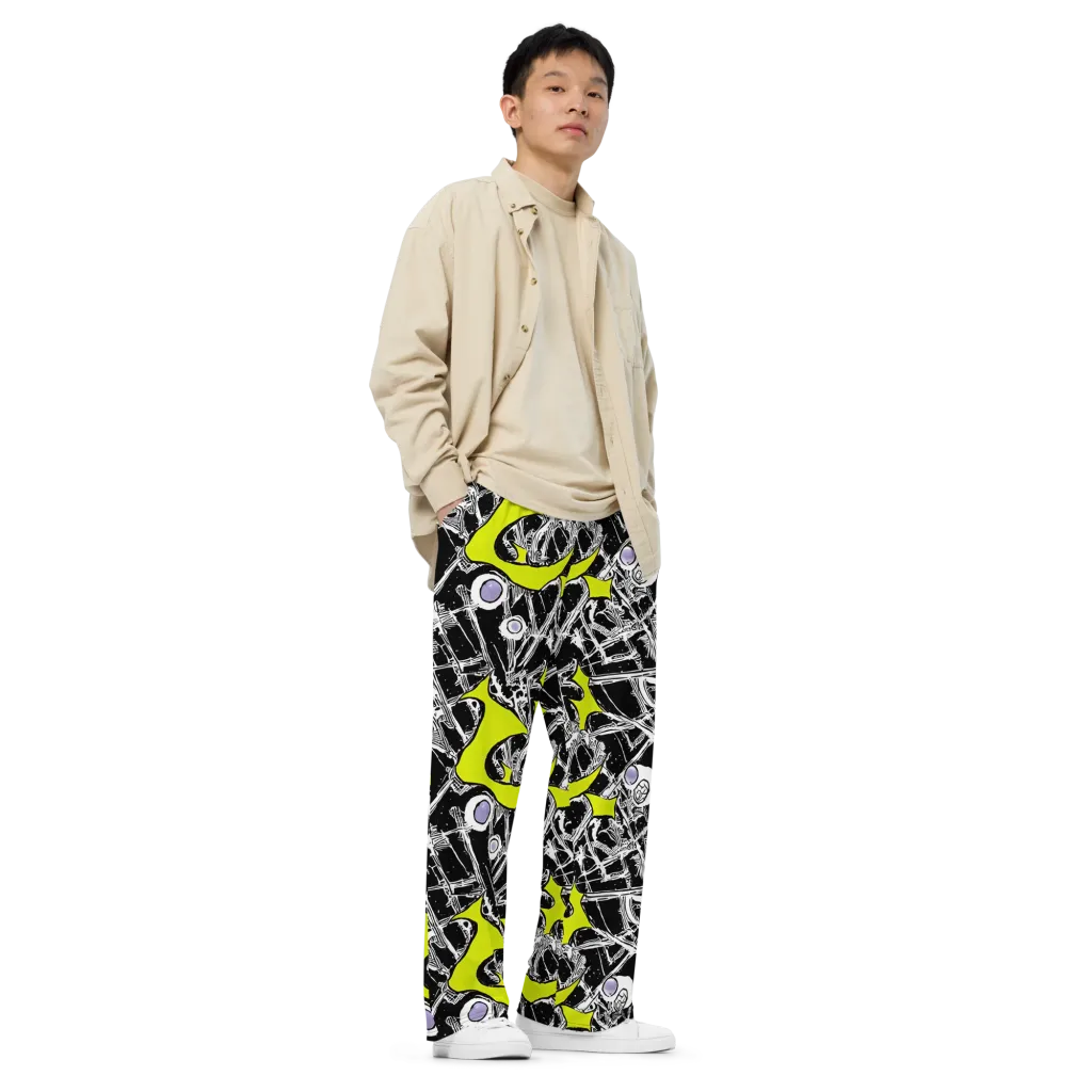 Acid X-ray on Wide-Leg Pants — Right Front