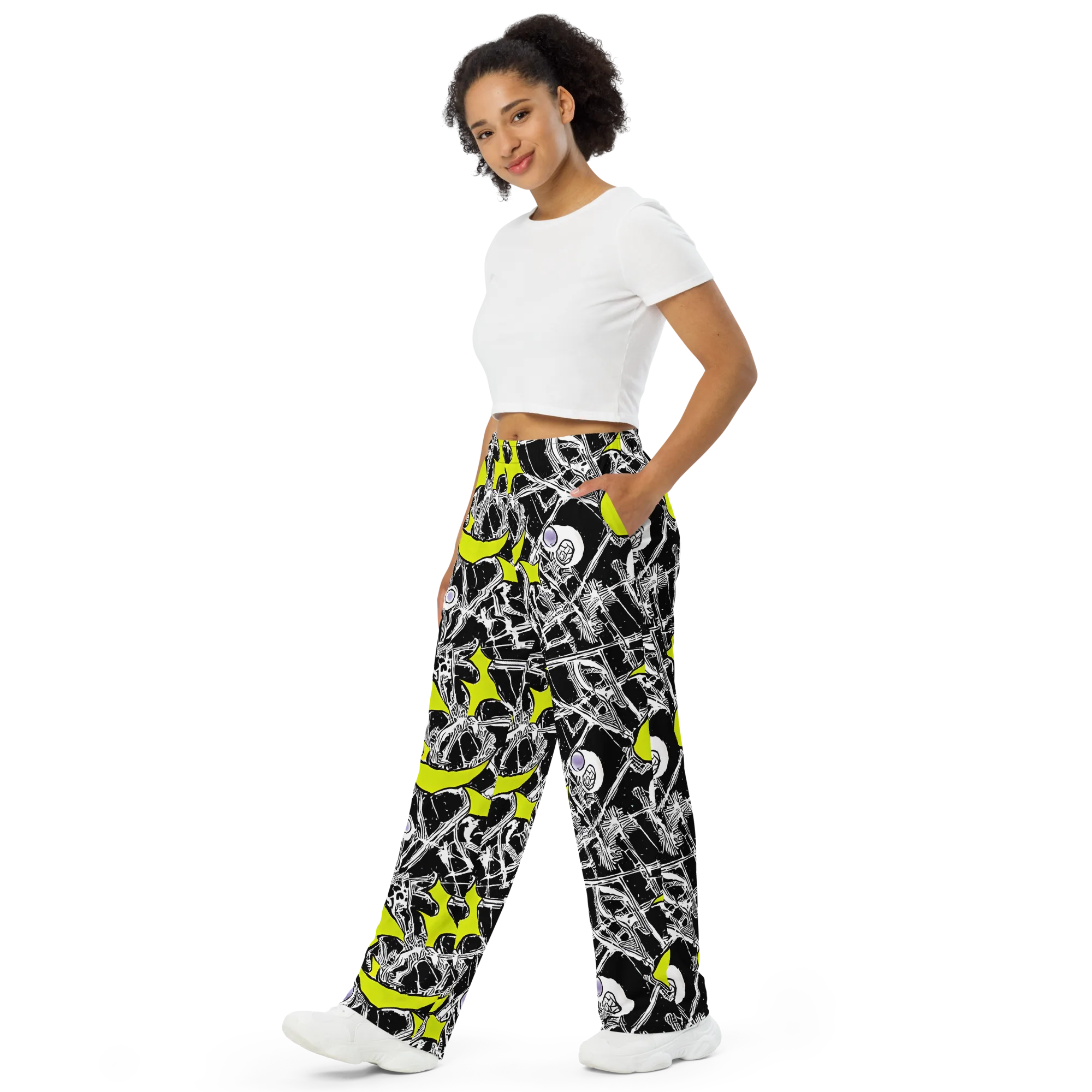 Acid X-ray on Wide-Leg Pants — Left Front