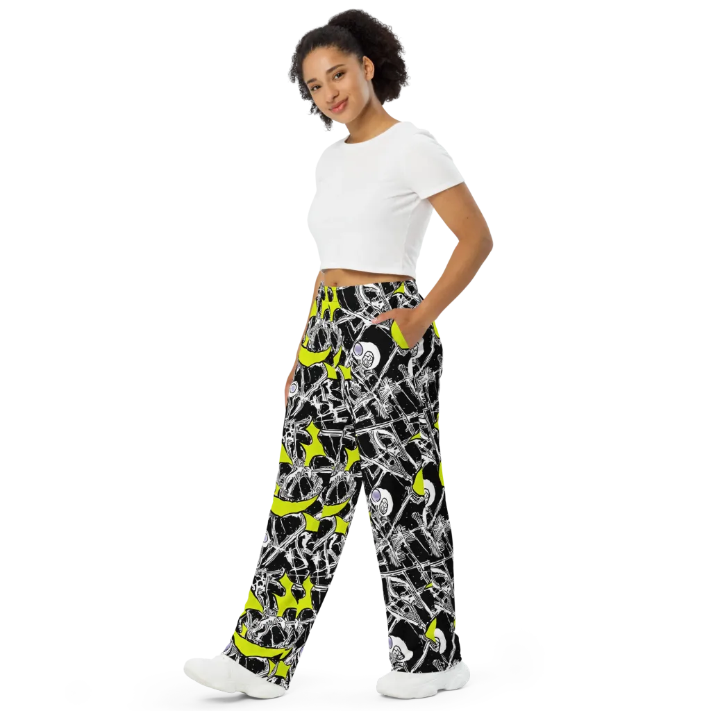 Acid X-ray on Wide-Leg Pants — Left Front
