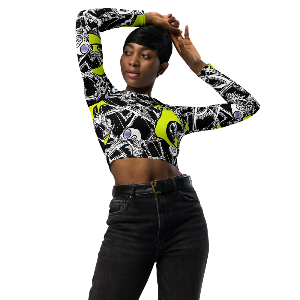 Acid X-ray on Long Sleeve Crop Top — Front