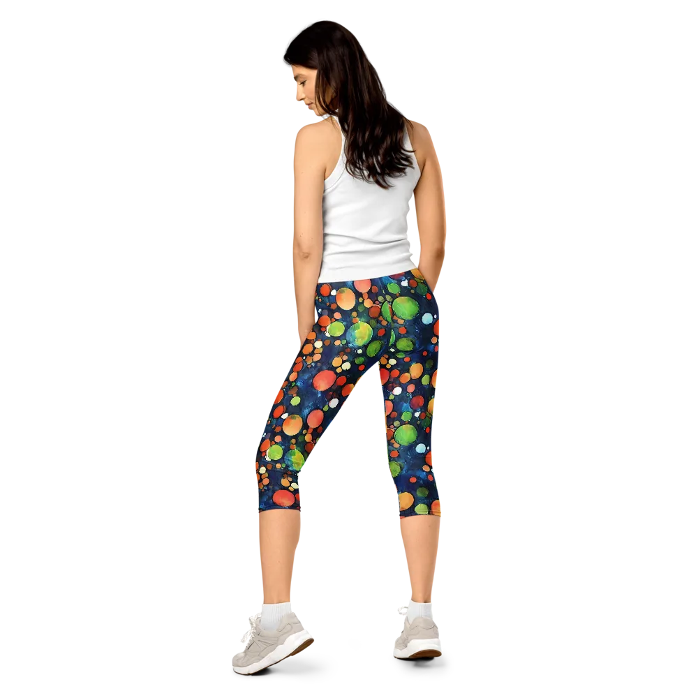 Midnight Orchard on Capri Leggings — Back