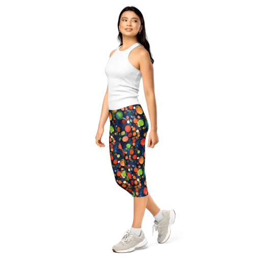 Midnight Orchard on a Capri Leggings