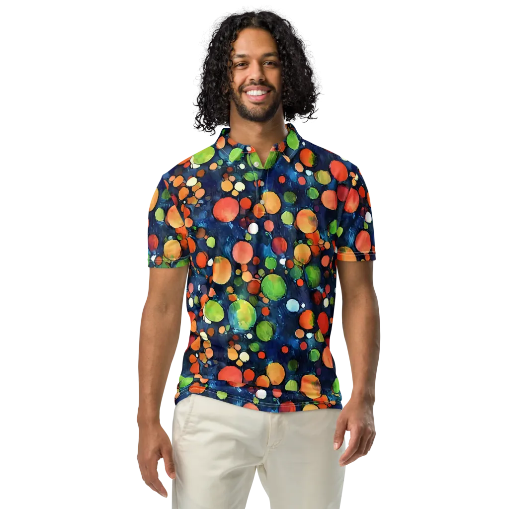 Midnight Orchard on Men's Slim Fit Polo Shirt — Front