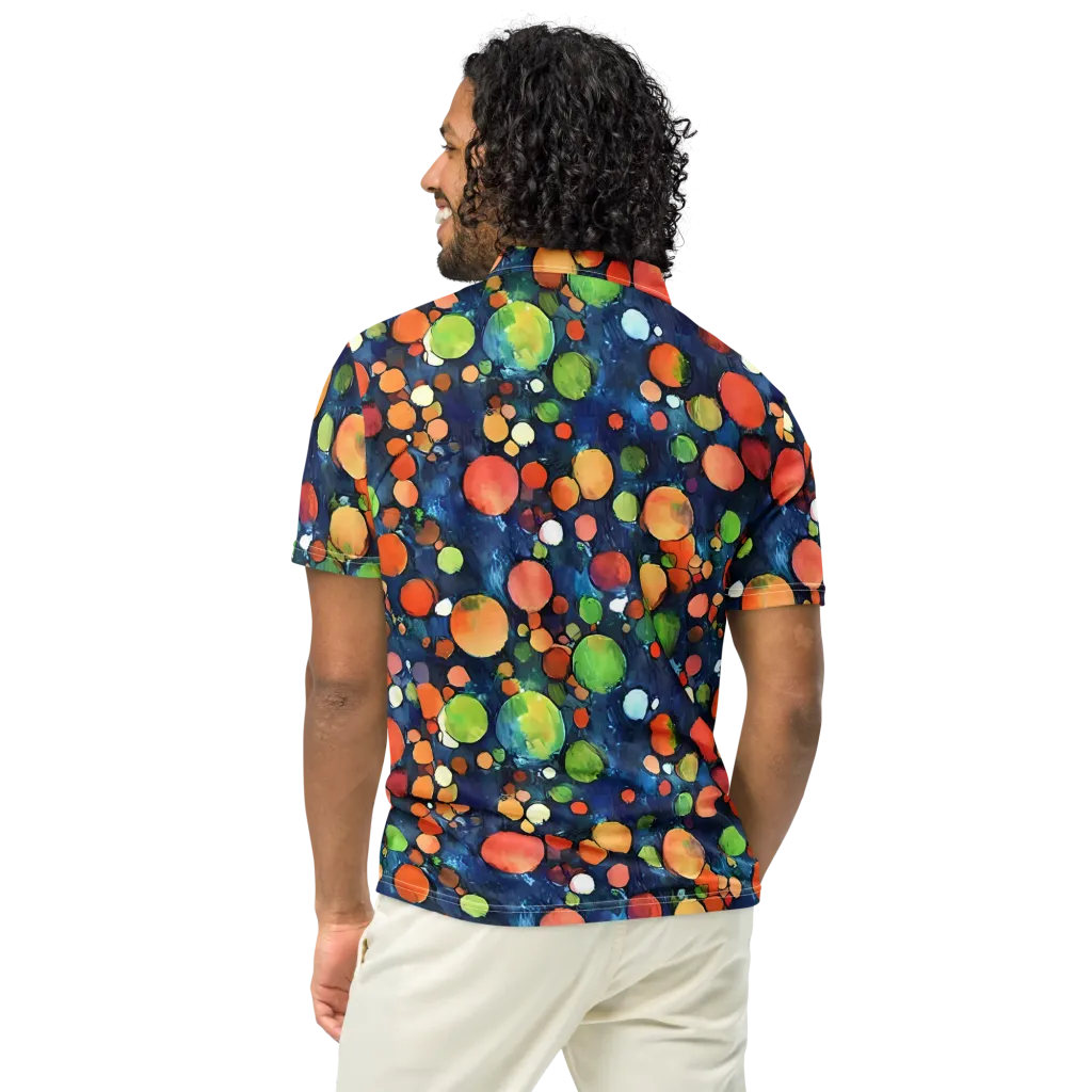 Midnight Orchard on Men's Slim Fit Polo Shirt — Back