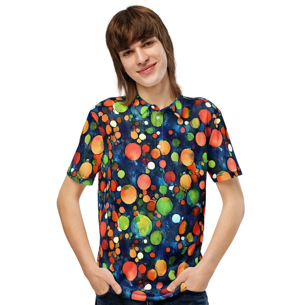 Midnight Orchard on Men's Slim Fit Polo Shirt — Front