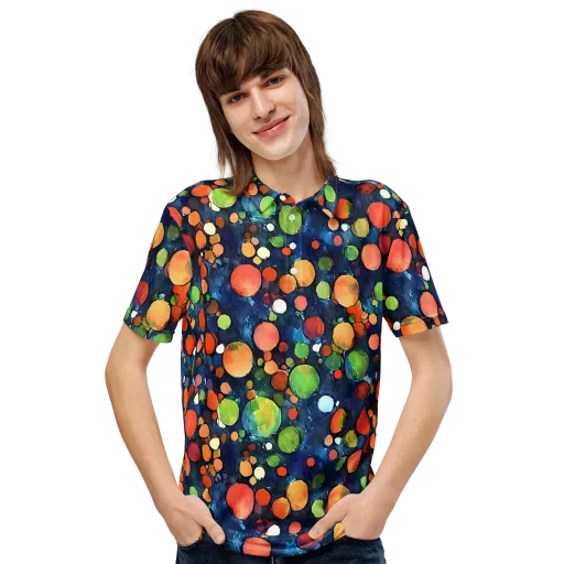 Midnight Orchard on a Men's Slim Fit Polo Shirt