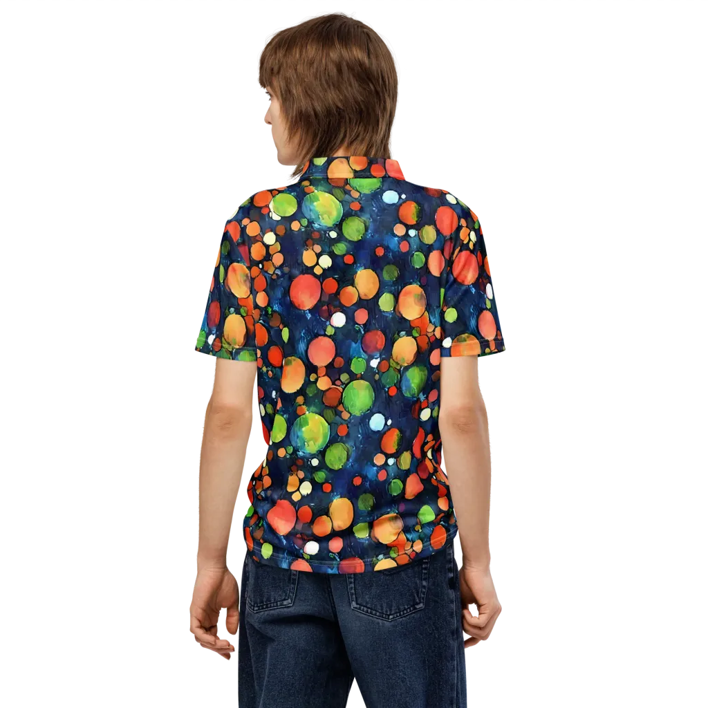 Midnight Orchard on Men's Slim Fit Polo Shirt — Back