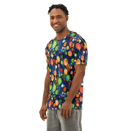 Midnight Orchard on a Men's Cotton Crew Neck T-Shirt