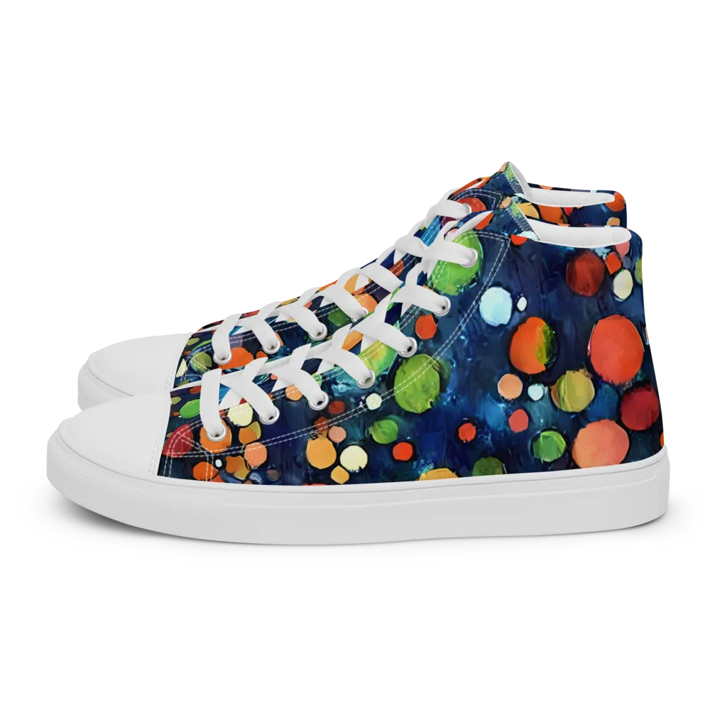 Midnight Orchard on Men's High Top Canvas Shoes — Left