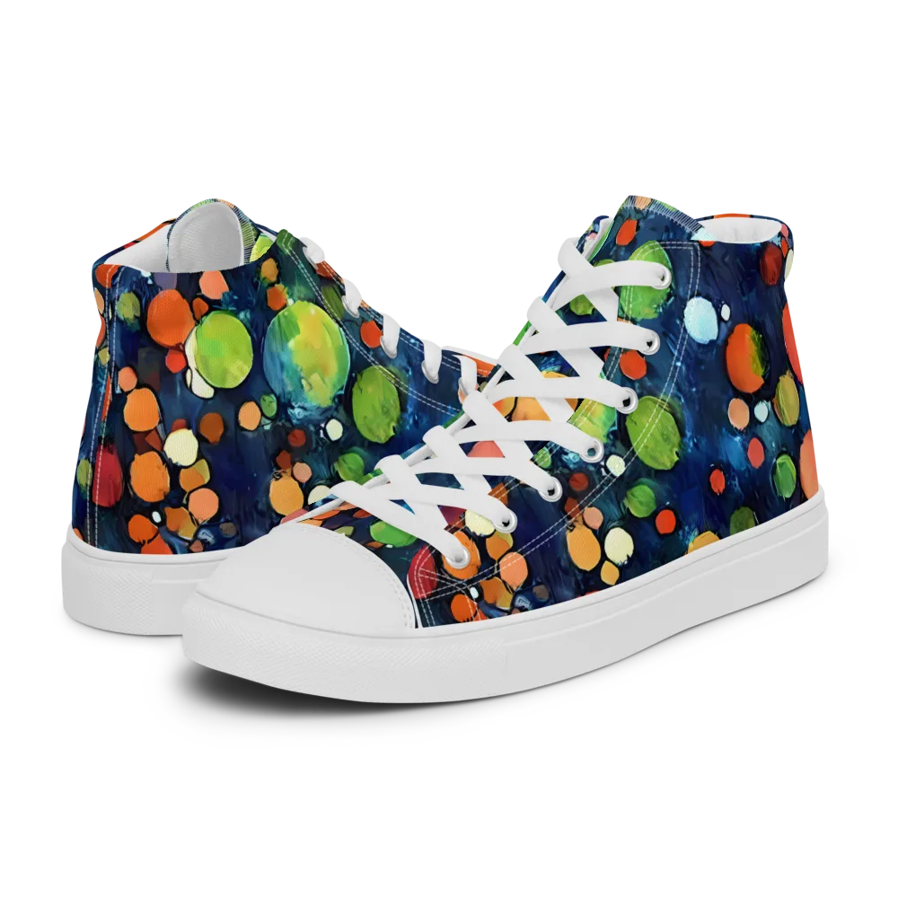 Midnight Orchard on Men's High Top Canvas Shoes — Left