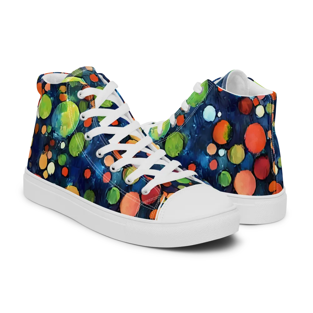 Midnight Orchard on Men's High Top Canvas Shoes — Right