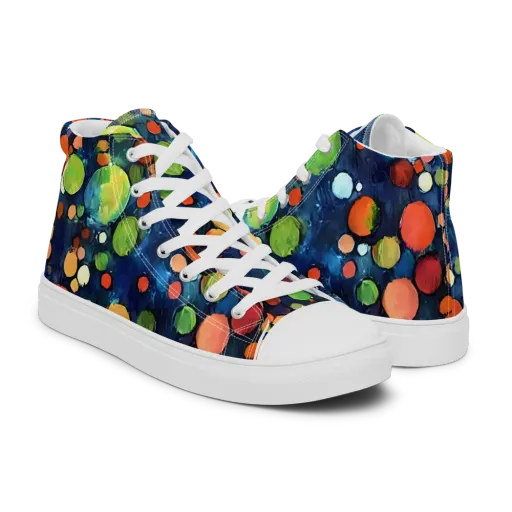 Midnight Orchard on a Men's High Top Canvas Shoes