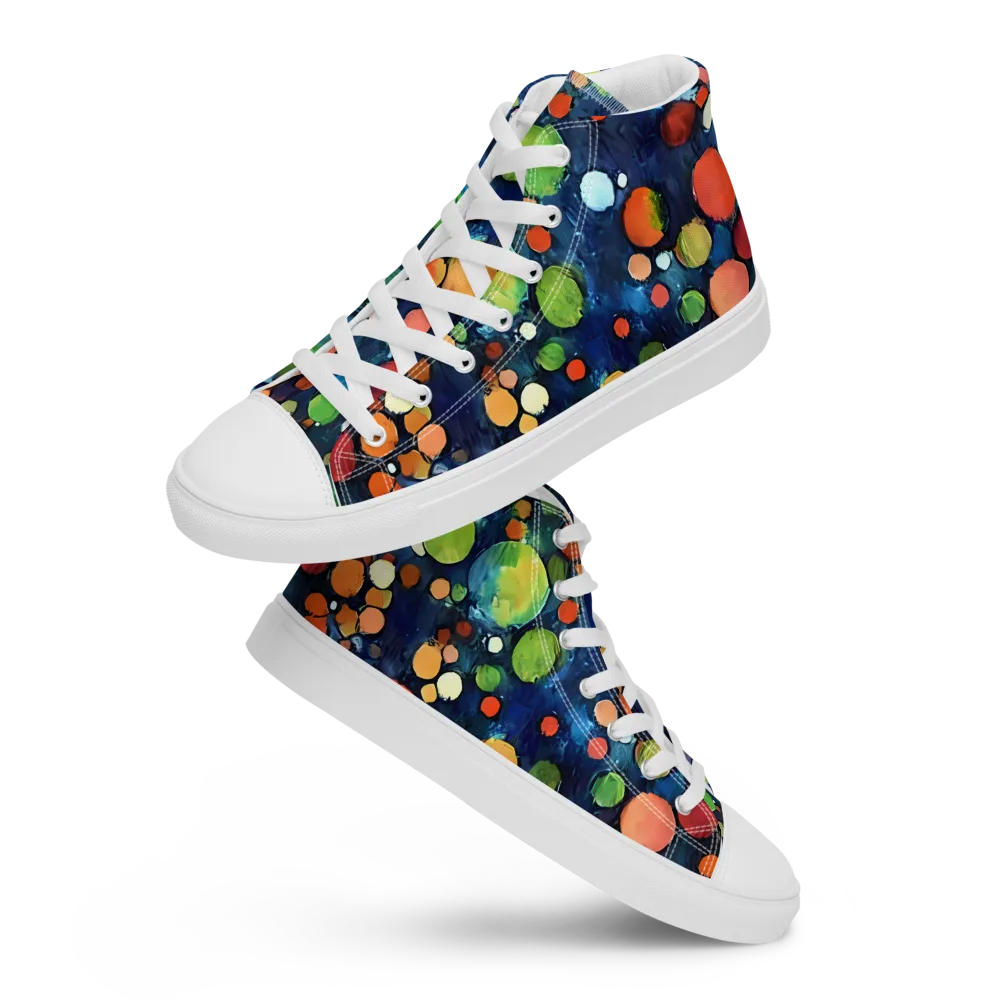 Midnight Orchard on Men's High Top Canvas Shoes — Front