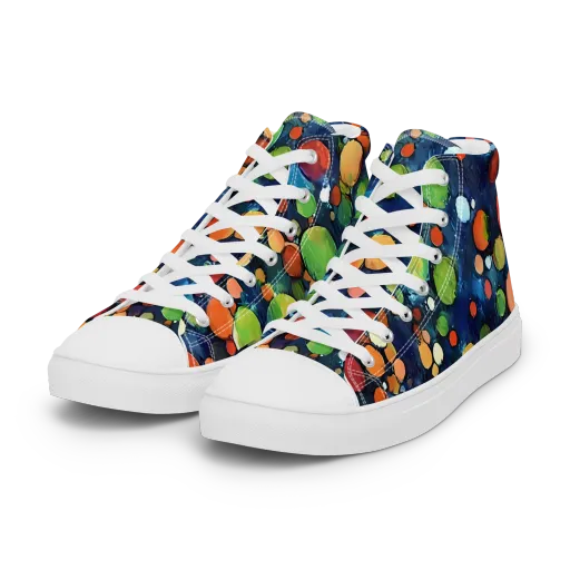 Midnight Orchard on a Women's High Top Canvas Shoes