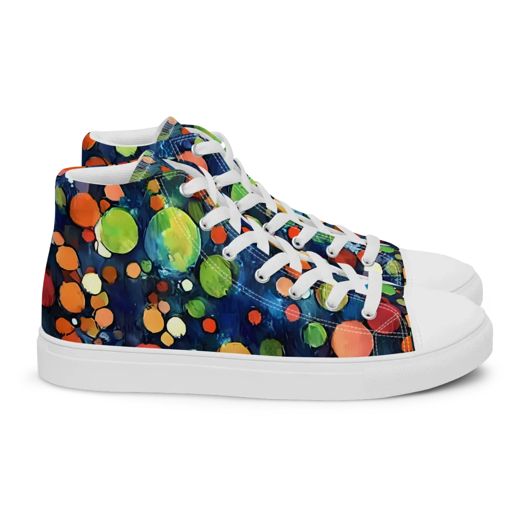 Midnight Orchard on Women's High Top Canvas Shoes — Right