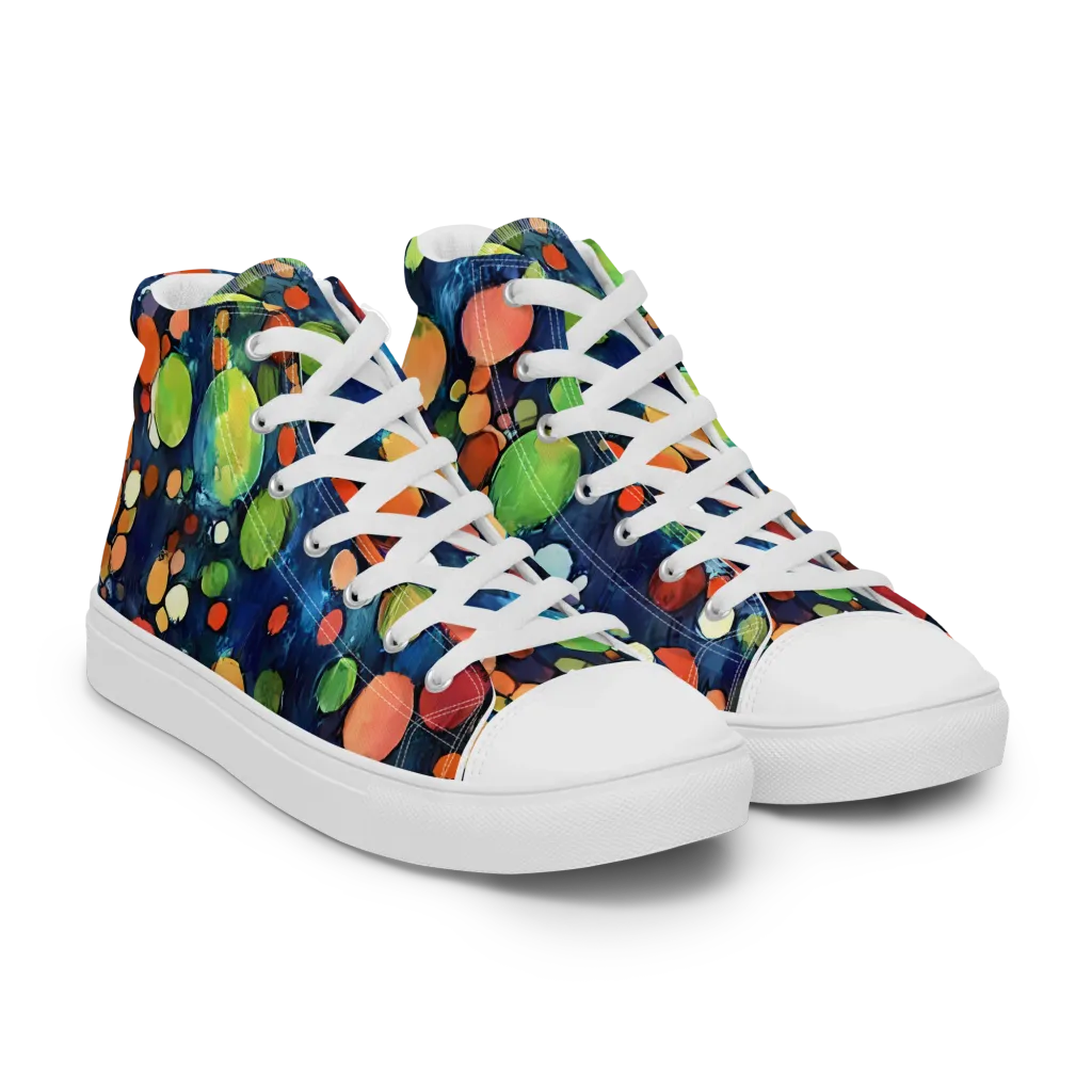 Midnight Orchard on Women's High Top Canvas Shoes — Right Front