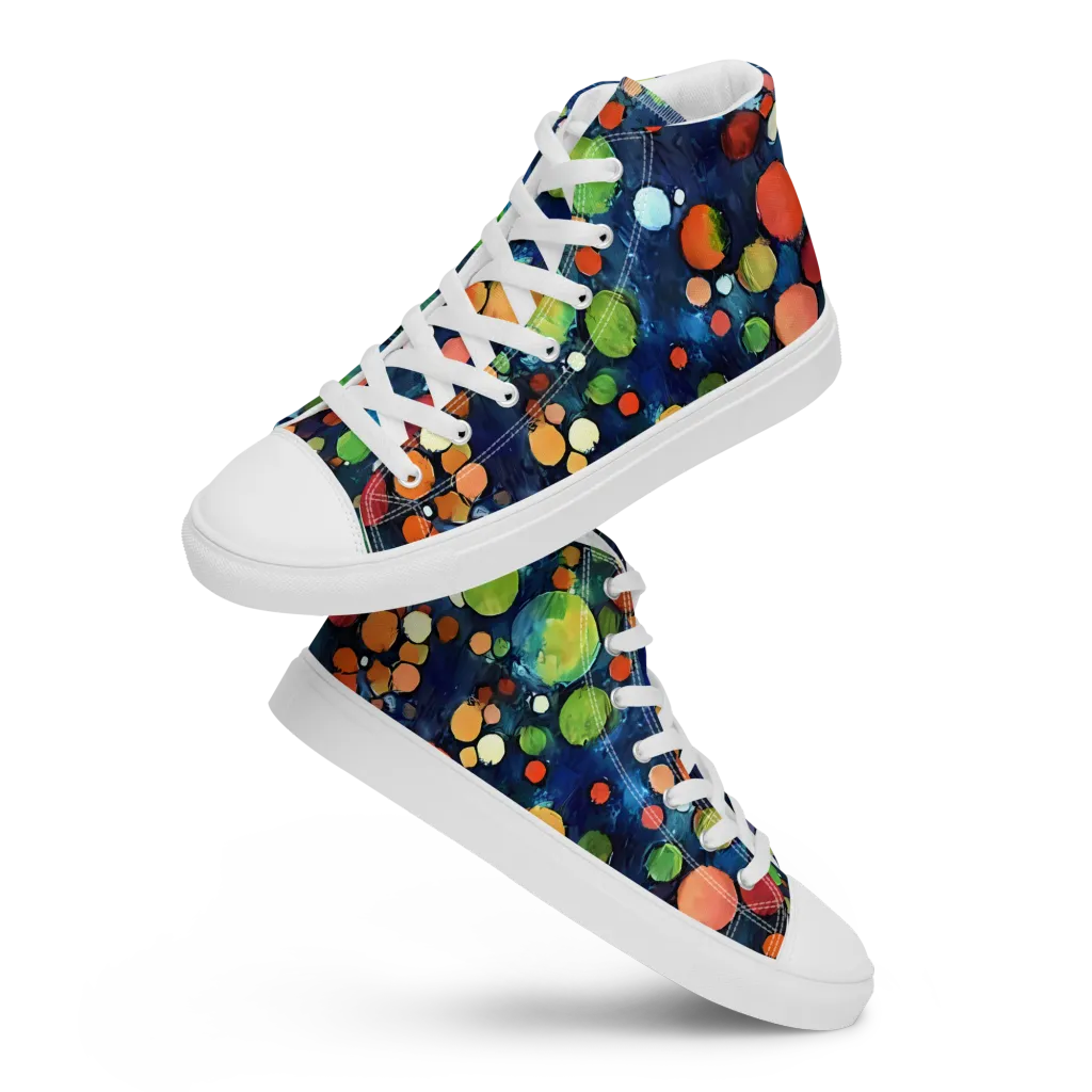 Midnight Orchard on Women's High Top Canvas Shoes — Front
