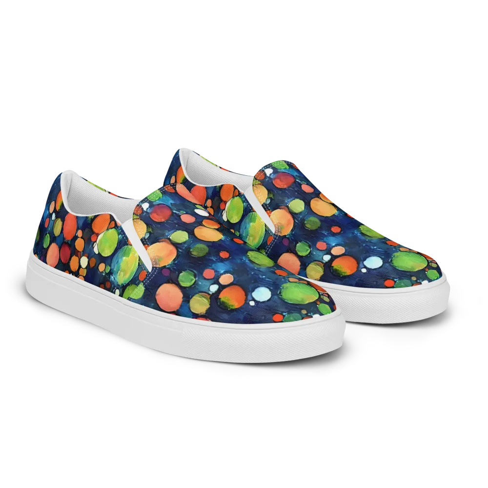 Midnight Orchard on Men's Slip-On Canvas Shoes — Right Front