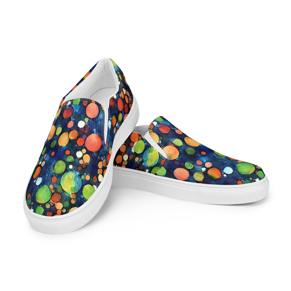Midnight Orchard on Men's Slip-On Canvas Shoes — Left Front