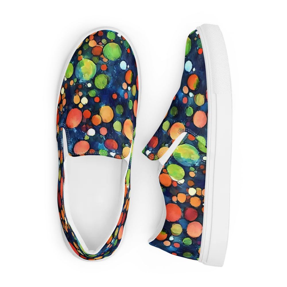 Midnight Orchard on Men's Slip-On Canvas Shoes — Front