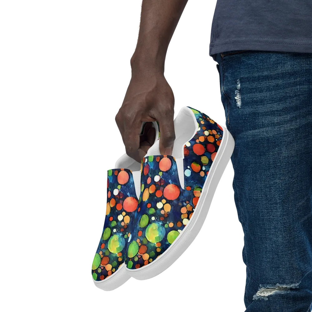 Midnight Orchard on Men's Slip-On Canvas Shoes — Left Front