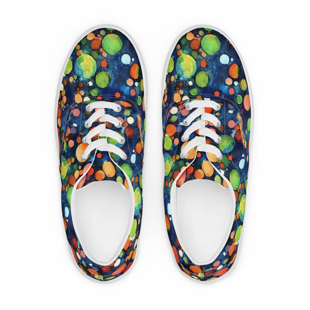 Midnight Orchard on Men's Lace-Up Canvas Shoes — Front