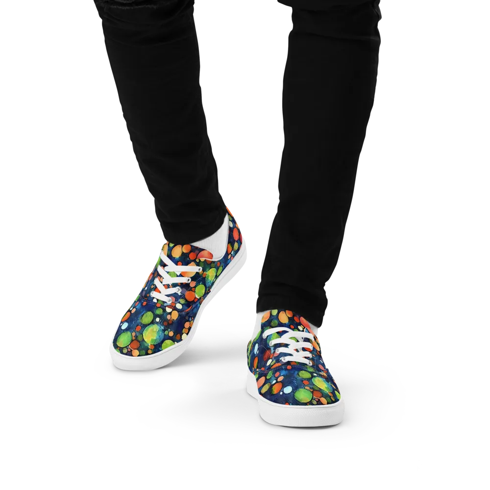 Midnight Orchard on Men's Lace-Up Canvas Shoes — Front