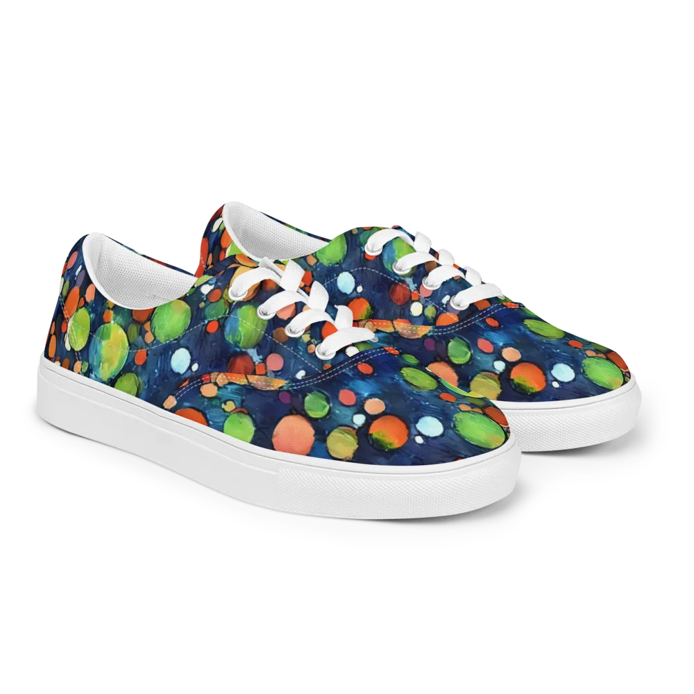 Midnight Orchard on Men's Lace-Up Canvas Shoes — Right Front