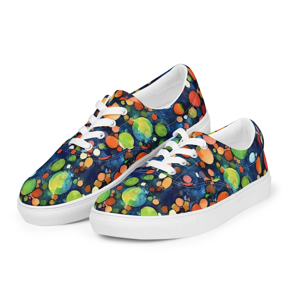 Midnight Orchard on Men's Lace-Up Canvas Shoes — Left Front