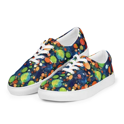 Midnight Orchard on a Men's Lace-Up Canvas Shoes