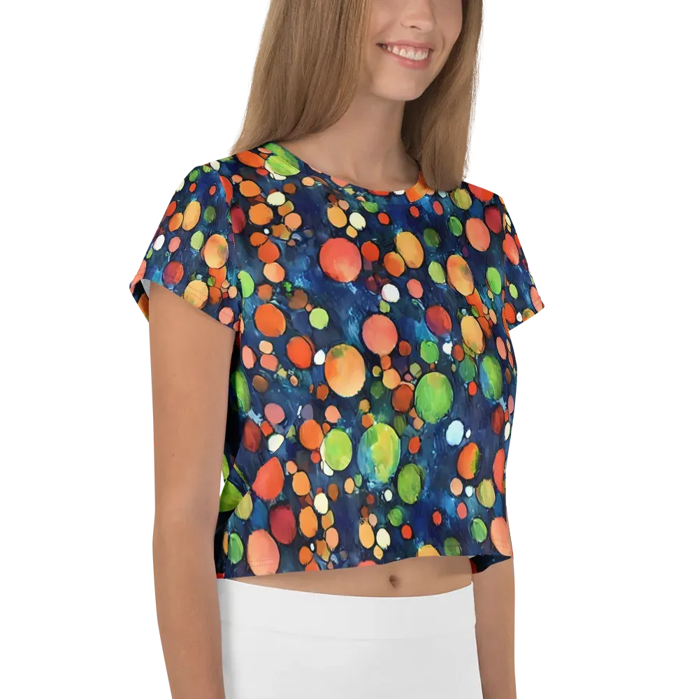 Midnight Orchard on Crop Tee — Right