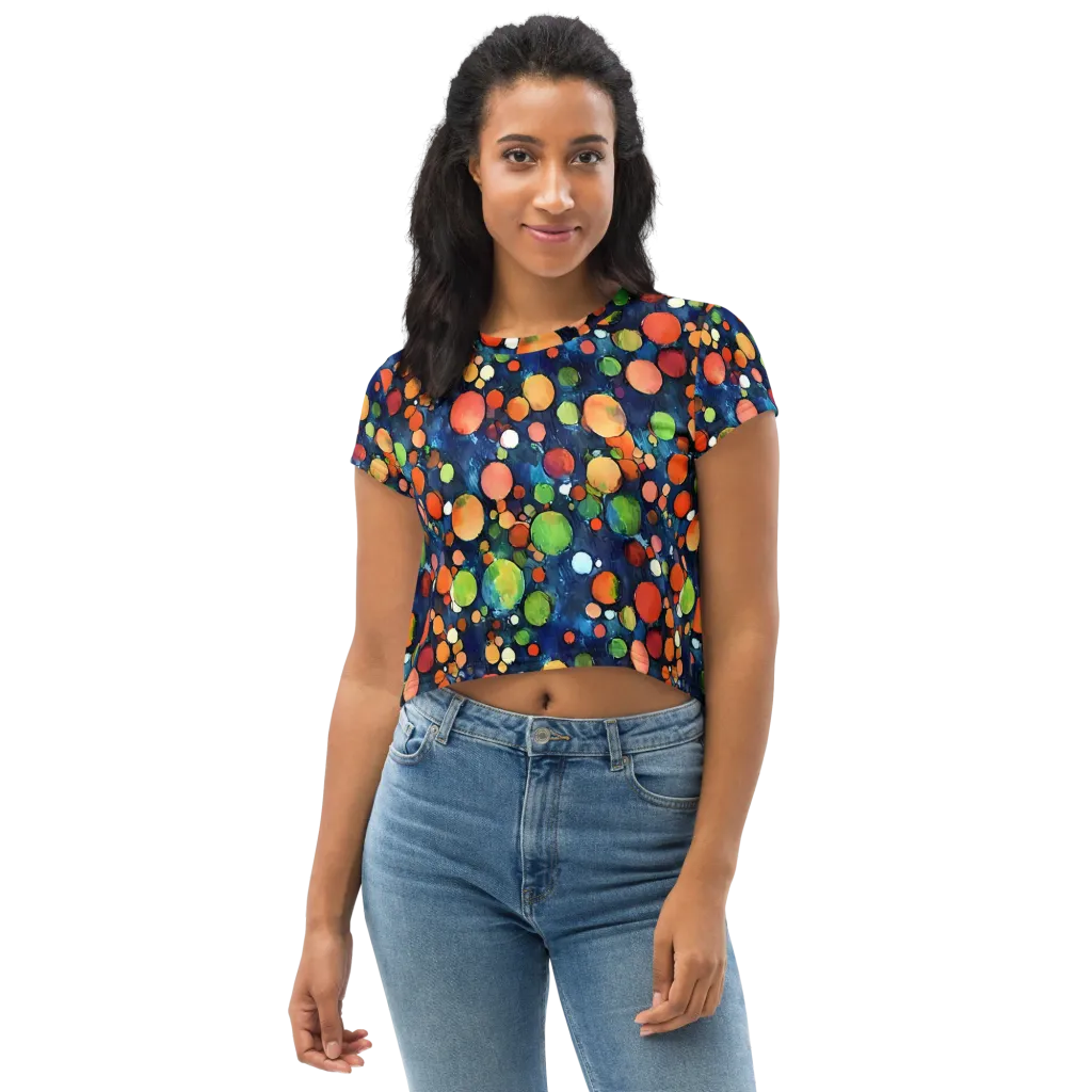 Midnight Orchard on Crop Tee — Front