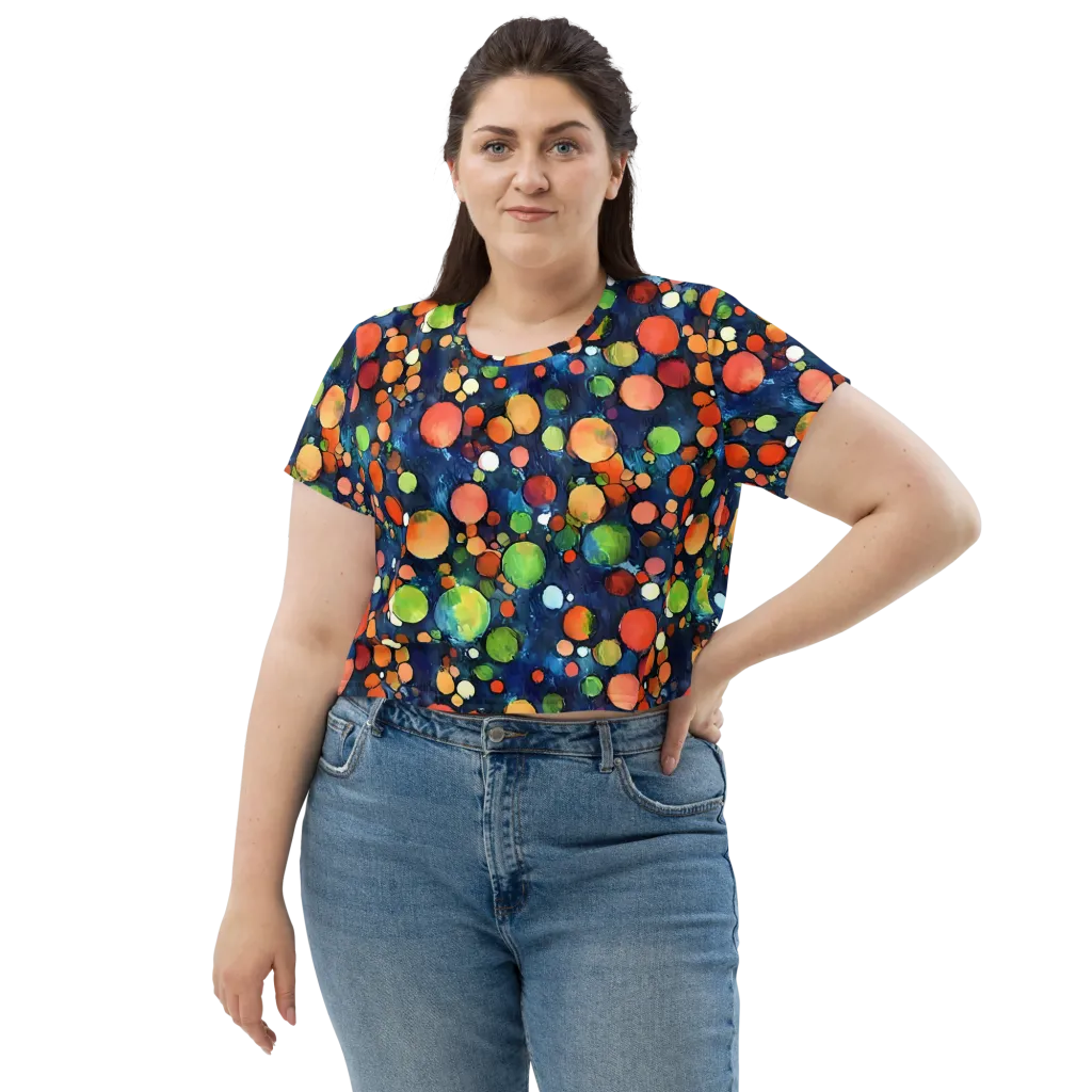 Midnight Orchard on Crop Tee — Front