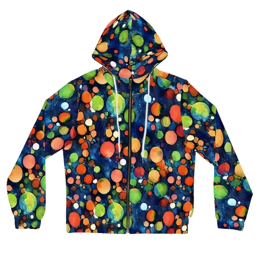 Midnight Orchard on a Women's Full-Zip Hoodie