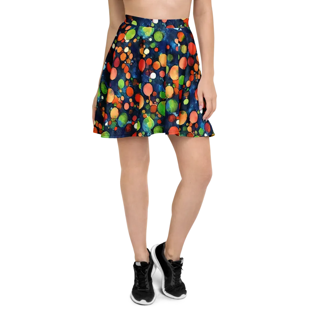 Midnight Orchard on Skater Skirt — Front