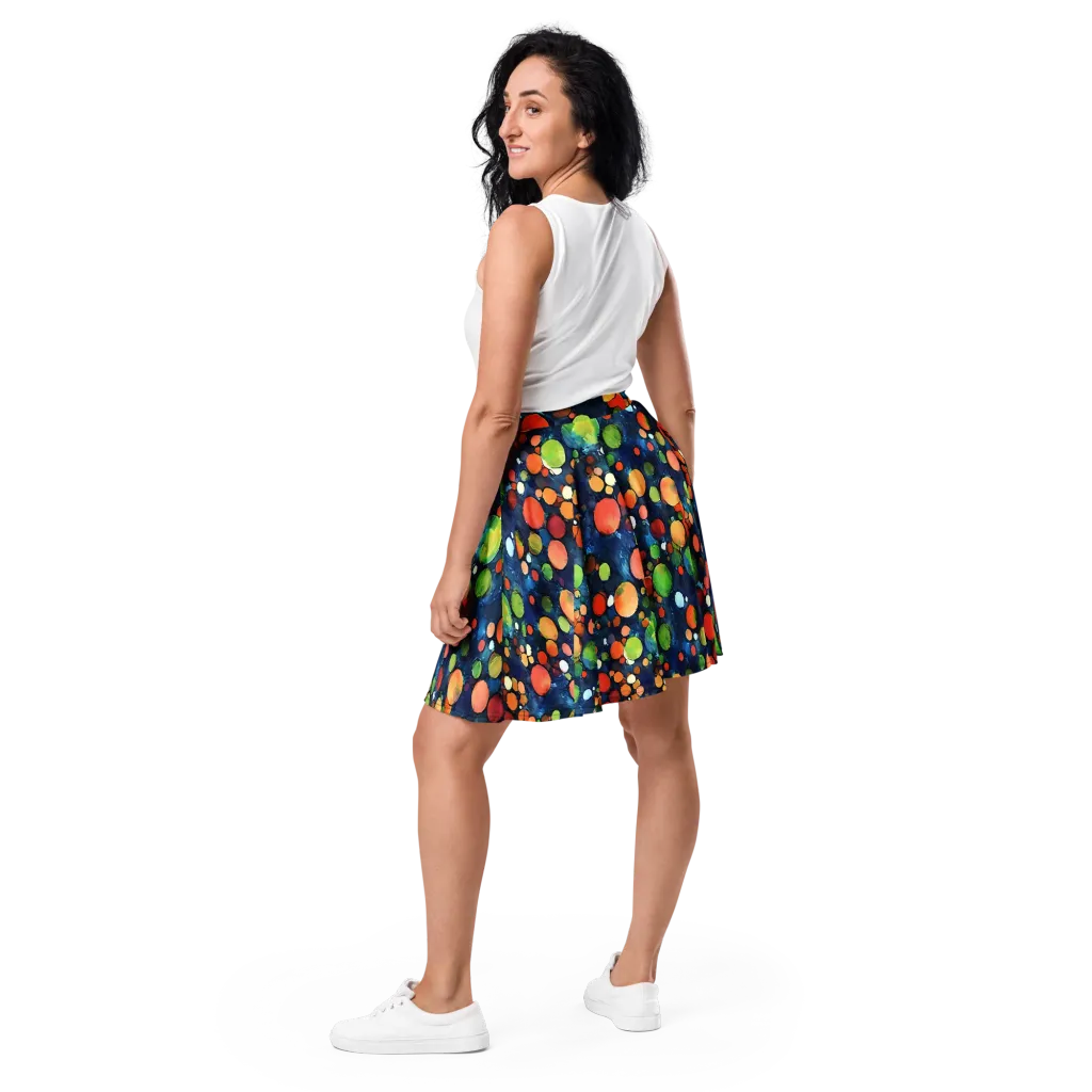 Midnight Orchard on Skater Skirt — Back