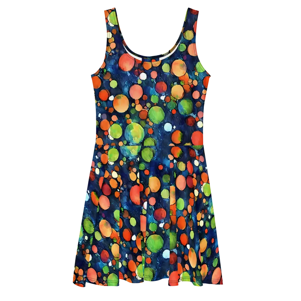 Midnight Orchard on Skater Dress — Front