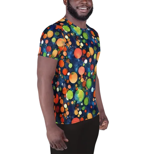 Midnight Orchard on a Men's Athletic T-Shirt