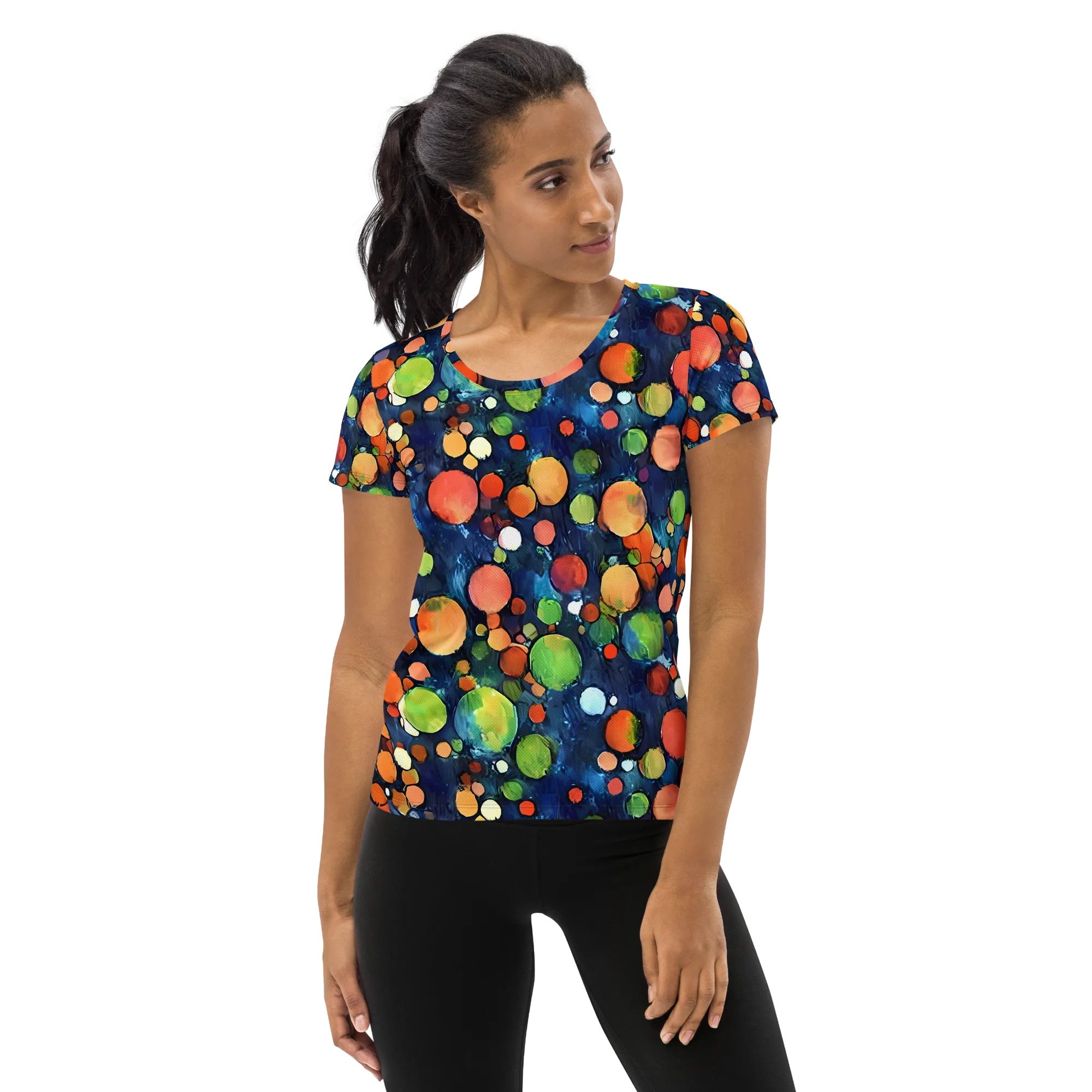 Midnight Orchard on Women's Athletic T-Shirt — Front
