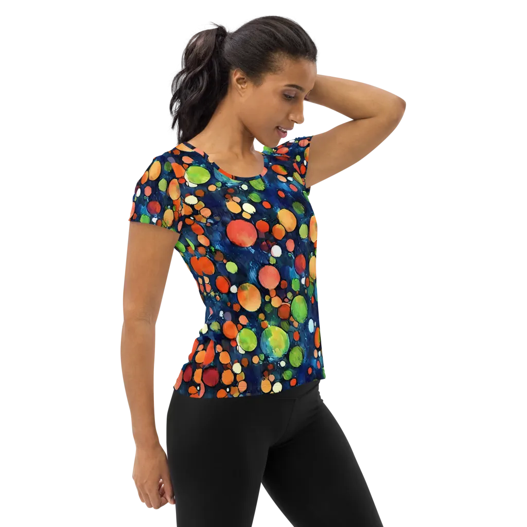 Midnight Orchard on Women's Athletic T-Shirt — Right